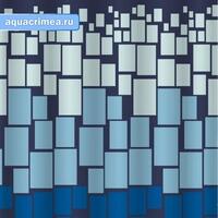 Штора в ванную комнату с рисунком "ЦВЕТНЫЕ ПРЯМОУГОЛЬНИКИ", без колец, полиэстэр